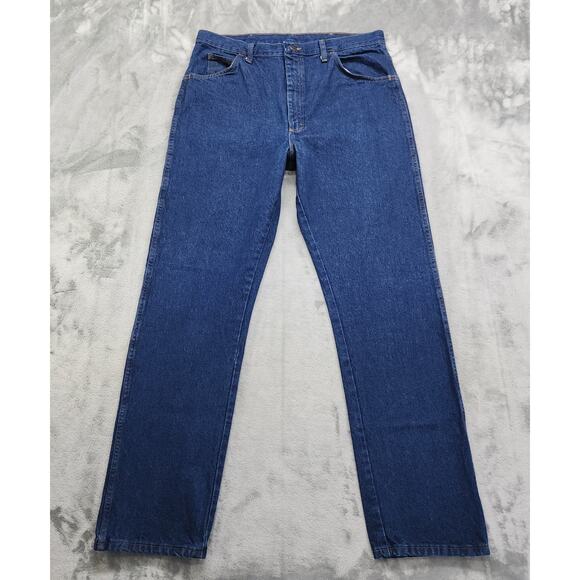 Rustler Jeans Mens 38X34 Blue Regular Fit Straight Leg Heavyweight Denim 87631PW - Picture 1 of 10